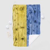 ウクライナ国旗の黄色い青い木のテクスチャパターン ゴルフタオル (インサイチュ)