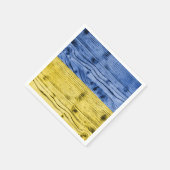 ウクライナ国旗の黄色い青い木のテクスチャパターン スタンダードカクテルナプキン (角)