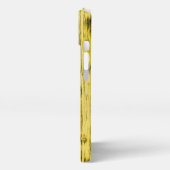 ウクライナ国旗の黄色い青い木のテクスチャパターン iPhoneケース (左側面)