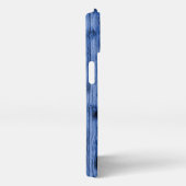 ウクライナ国旗の黄色い青い木のテクスチャパターン iPhoneケース (右側面)