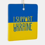 ウクライナ国旗の黄色い青色のサポートティアドロップエンブレム セラミックオーナメント (右)