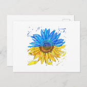 ウクライナ国旗ひまわりヴィンテージシャツウクライナサップ シーズンポストカード (正面/裏面)