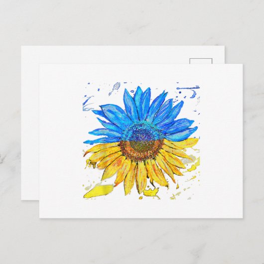 ウクライナ国旗ひまわりヴィンテージシャツウクライナサップ シーズンポストカード (正面/裏面)