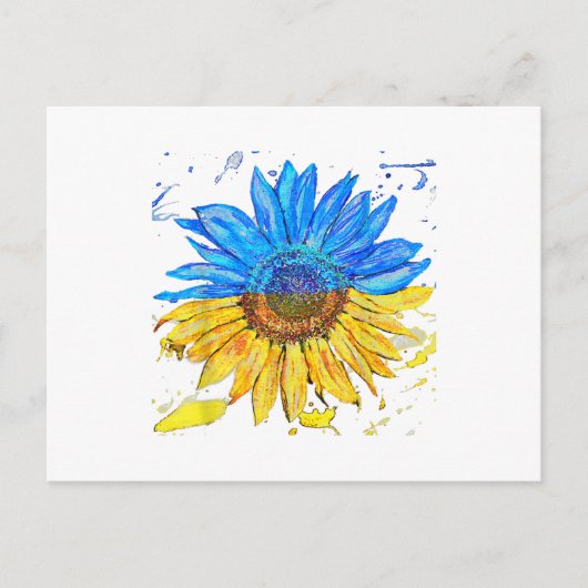 ウクライナ国旗ひまわりヴィンテージシャツウクライナサップ シーズンポストカード (正面)