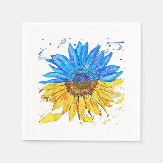 ウクライナ国旗ひまわりヴィンテージシャツウクライナサップ スタンダードカクテルナプキン (正面)