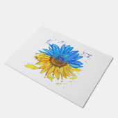 ウクライナ国旗ひまわりヴィンテージシャツウクライナサップ ドアマット (アングル)