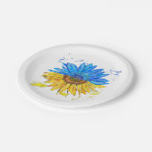 ウクライナ国旗ひまわりヴィンテージシャツウクライナサップ ペーパープレート (アングル)