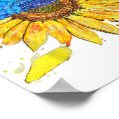 ウクライナ国旗ひまわりヴィンテージシャツウクライナサップ ポスター (角)