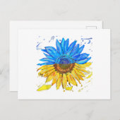 ウクライナ国旗ひまわりヴィンテージシャツウクライナサップ ポストカード (正面/裏面)