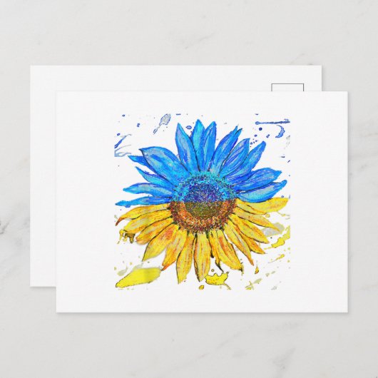 ウクライナ国旗ひまわりヴィンテージシャツウクライナサップ ポストカード (正面/裏面)