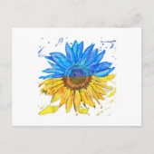 ウクライナ国旗ひまわりヴィンテージシャツウクライナサップ ポストカード (正面)