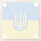ウクライナ国旗を持つガラスコースター ガラスコースター (裏面)