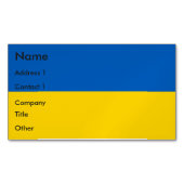 ウクライナ国旗を持つ名刺マグネット マグネット名刺 (正面)