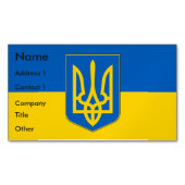 ウクライナ国旗を持つ名刺マグネット マグネット名刺 (正面)