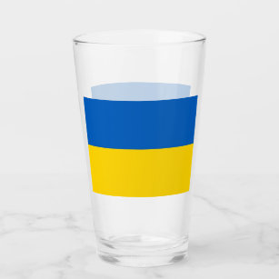 ウクライナ国旗を持つ愛国的なガラスカップ タンブラーグラス