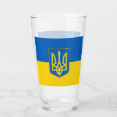 ウクライナ国旗を持つ愛国的なガラス杯 タンブラーグラス (裏面)