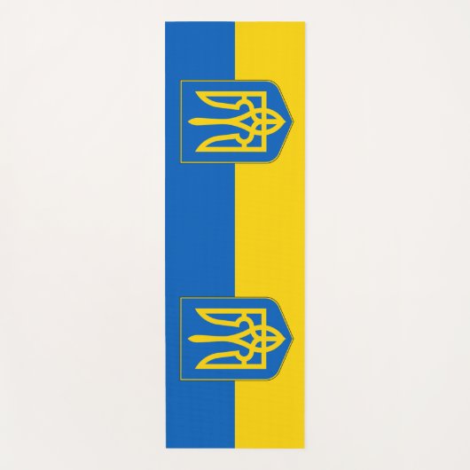 ウクライナ国旗を持つ愛国的なヨガマット ヨガマット (正面)