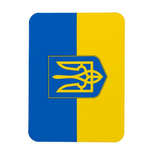 ウクライナ国旗を持つ愛国的な柔軟な磁石 マグネット (縦)