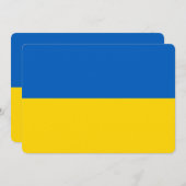 ウクライナ国旗を持つ愛国的招待状 招待状 (正面/裏面)