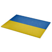 ウクライナ国旗を掲げたガラス製の板 カッティングボード (角)