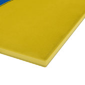 ウクライナ国旗を掲げたガラス製の板 カッティングボード (角)