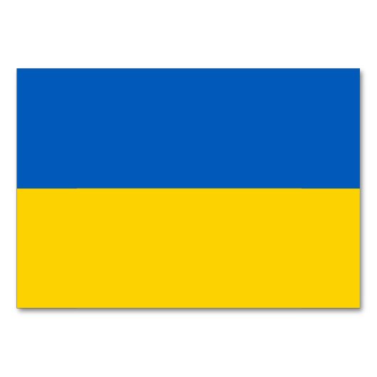 ウクライナ国旗を掲げた愛国的なテーブルカード テーブルナンバー (裏面)