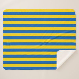 ウクライナ国旗を掲げた愛国的シェルパの毛布 シェルパブランケット