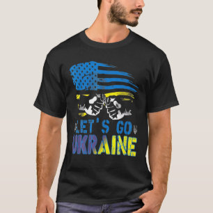 ウクライナ国旗を行こうアメリカのウクライナ Tシャツ