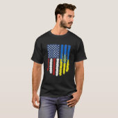 ウクライナ国旗ウクライナアメリカルーツ Tシャツ (正面フル)