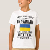 ウクライナ国旗ウクライナ伝統ウクライナルーツ Tシャツ (正面)