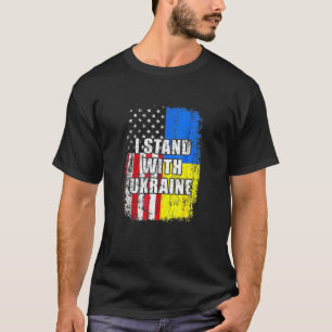 ウクライナ国旗ウクライナ支援フレンドシップピースVi Tシャツ