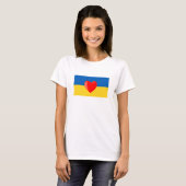 ウクライナ国旗カラーの赤いハートTシャツ Tシャツ (正面フル)