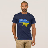 ウクライナ国旗カラーマップTシャツ Tシャツ (正面フル)