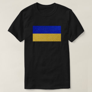 ウクライナ国旗グリッター Tシャツ