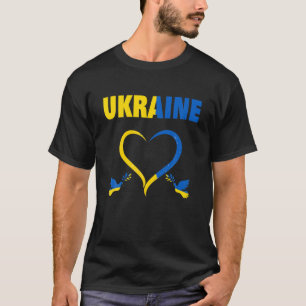 ウクライナ国旗ハートヴィンテージウクライナ国旗 Tシャツ