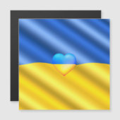 ウクライナ国旗マグネットカード 自由 - 平和 (正面/裏面)