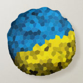 ウクライナ国旗モザイク ラウンドクッション (裏面)