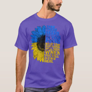 ウクライナ国旗ヴィンテージウクライナ国旗ひまわり Tシャツ