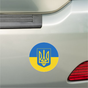 ウクライナ国旗三叉青黄ウクライナ カーマグネット