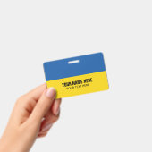 ウクライナ国旗付きプラスチック名札 バッジ (手持ち)