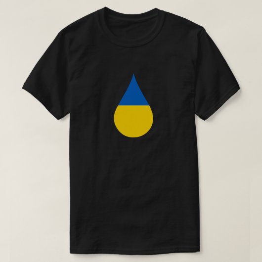 ウクライナ国旗涙滴団結Tシャツ Tシャツ (デザイン正面)
