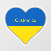 ウクライナ国旗青色黄色のハートThunder_Cove ウィンドウサイン (シート)