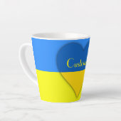 ウクライナ国旗青黄色のサンダー_コーブ  カフェラテマグ (左アングル)