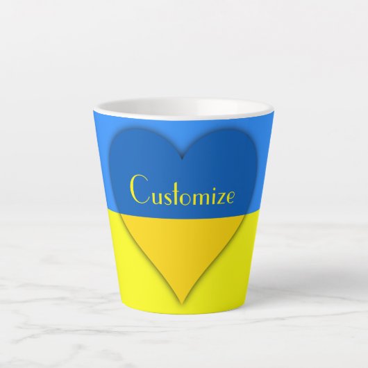 ウクライナ国旗青黄色のサンダー_コーブ  カフェラテマグ (正面)