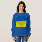 ウクライナ国旗青黄色のサンダー_コーブ スウェットシャツ (正面フル)