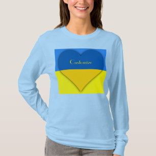ウクライナ国旗青黄色のサンダー_コーブ Tシャツ