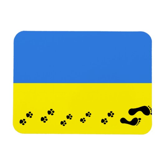 ウクライナ国旗、アニマルレスキュー マグネット (横)