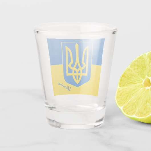 ウクライナ国旗&ウクライナの国の愛国者/スポーツ ショットグラス (裏面)