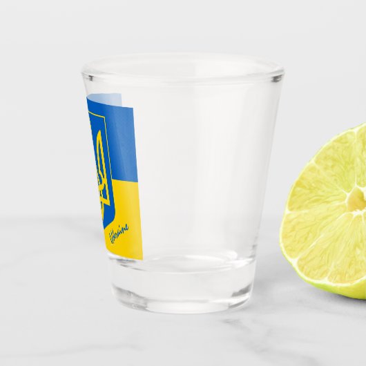 ウクライナ国旗&ウクライナの国の愛国者/スポーツ ショットグラス (右)