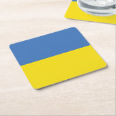ウクライナ国旗、ウクライナスラバウクレニСлава Україн スクエアペーパーコースター (アングル)